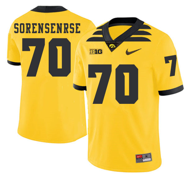 2019 Men #70 Kyle Sorensenrse Iowa Hawkeyes College Football Alternate Jerseys Sale-Gold - Click Image to Close